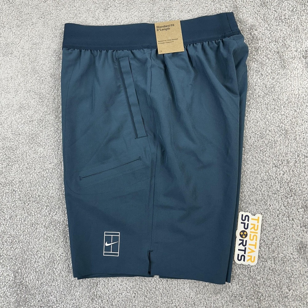 Nike Court Advantage Tennis Shorts Mens XS Blue 8" Inseam Standard Fit DriFit